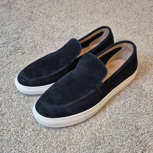 PS POELMAN Men's Size 10 Navy Suede Leather Loafers - Picture 1 of 6